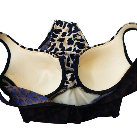 MiracleSuit One Piece Swimsuit Contrasting Animal Cat Bra Sweetheart Ruched 8 - Picture 5 of 11